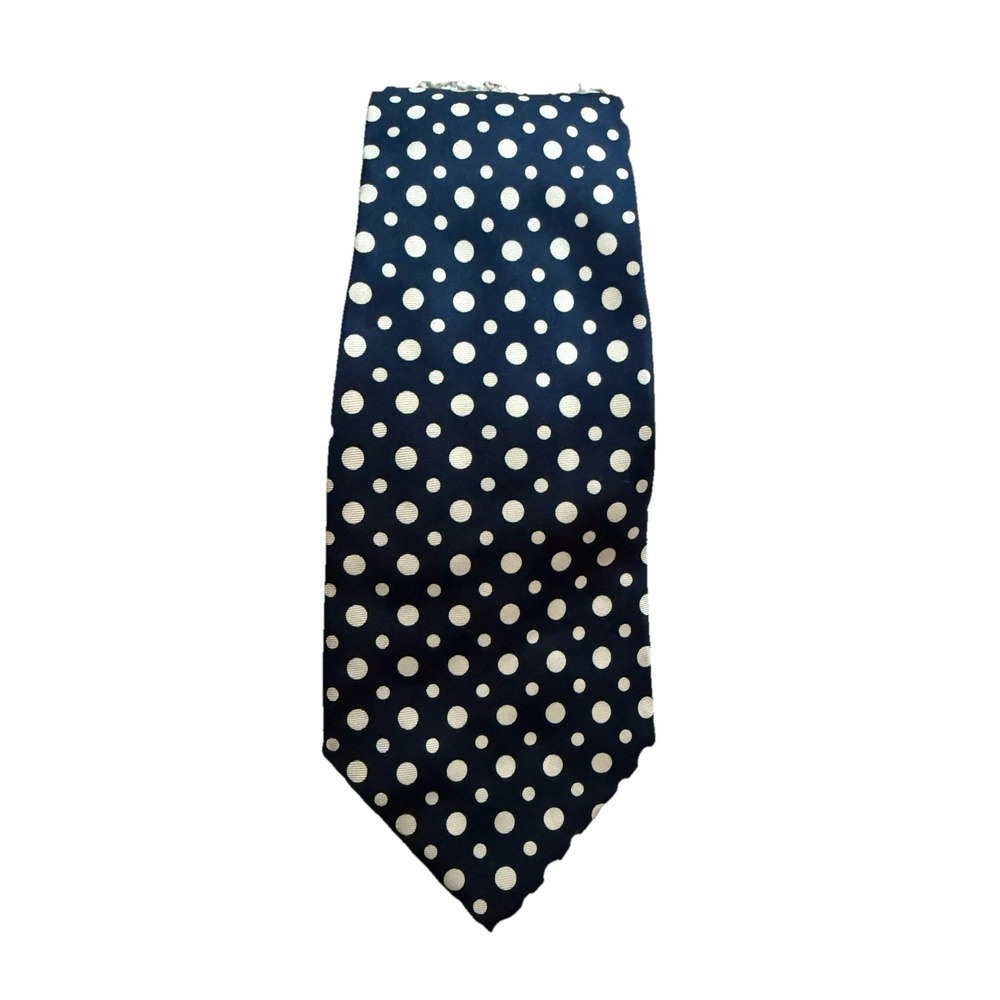 J'S A Bank Executive Collection Tie Necktie Vintage Blue With Polka Dots Vintage